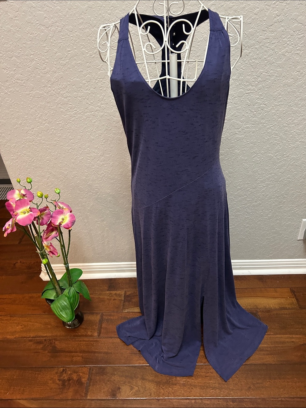 Sleeveless Scoop Neck Maxi Dress in Deep Navy by Antropologie